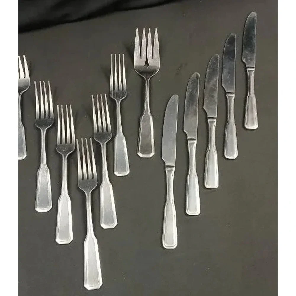 78-Pc Royal Household Stainless 18-0 China Flatware Set Lot Pre-Owned